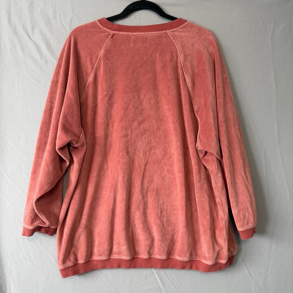 Aerie Womens Real Obsessed Oversized Velour Sweatshirt Size M Orange Loungewear - Picture 5 of 9